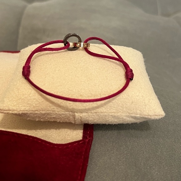 Cartier Love Bracelet 18k Rose Gold & Diamonds Adjustable Cord Bracelet - Picture 5 of 14